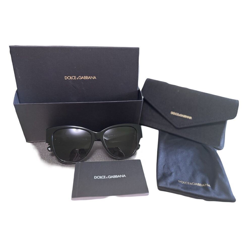 Dolce and Gabbana Dark Grey Cat Eye Ladies Sunglasses DG4449 501/87 54 Full Set!
